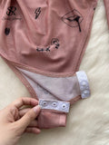 Yipinpay Autumn Sexy Mesh Jumpsuits Perspective Thin Long Sleeve Bodycon Inside Wear 2024 Fashion Print Women Rompsutis