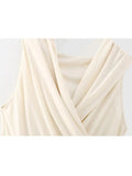 Yipinpay Pleated Crop Top Woman Sleeveless Hooded Blouses Women Casual Fashion Woman Blouse 2023 Streetwear Cropped Blouses Female