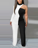 Yipinpay One Shoulder Long Sleeve Jumpsuit Sexy Skinny jumpsuit women sexys female one-pieces 2023 new fashion rompers