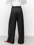 Yipinpay Khaki Pleated Office Trousers For Women Casual High Waist Floor-Length Pants Classy Ladies Business Black Pants 2023