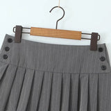 Yipinpay Y2K Pinstripe Pleated Mini Skirt Women Sexy Low Waist Short Skater Skirts Jupe