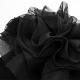 Yipinpay Ruffle Black Bodysuit For Woman Off Shoulder Sexy Lingerie Women Body Organza Sleeveless Bodysuit Y2k Women's Summer Tops