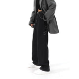 yipinpay Women Black Vintage Baggy Straight Jeans Street High Waist Mopping Wide Leg Pants Fashion Casual Denim Trouser Ladies Summer