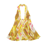 Yipinpay Print Halter Mini Dress Woman Sexy Backless Dress Women Summer Off Shoulder Short Dresses For Women Beach Party Dresses