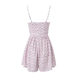 Yipinpay Women Sexy Spaghetti Strap Floral Print Short Jumpsuit Elegant Ladies Summer Romper Holiday  Sling Playsuit