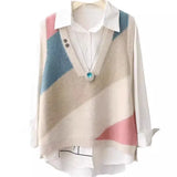 Yipinpay and Autumn New Knitted Vest Tank Top Loose Sweater Women's Coat Head Knitted Shirt Art Women's Wear
