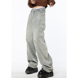 yipinpay Womens Jeans High Waist Vintage Straight Baggy Denim Pants Streetwear American Style Fashion Female Wide Leg Denim Trouser