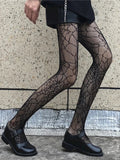 Yipinpay Classic Lolita Hollowed Out Lace Mesh Sexy Leggings Retro Floral Rattan White Stocking Club Hot Tights Japanese Pantyhose