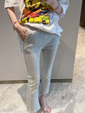 Yipinpay Slim Ankle Striped Flare Pants Korean Style Cargo Pants Women Y2k Pantalones Mujer Sweatpants Wide Leg Pants Trousers
