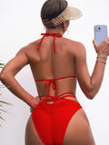 Yipinpay Women One Piece Swimsuit Push Up Female Swimwear Swimming Suit Bandage High Cut Bathing Suit Monokini BeachwearBodysuit