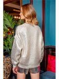 Yipinpay Color O Neck Sweaters Women Lantern Sleeve Knit Pullover Chic Thick Warm Oversized Loose Pullover Ladies Casual Knitwear