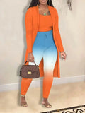 Yipinpay Women Jacket 3 Piece Set Suits Winter New Fashion Print Long Sleeve Coat Tank Tops Pants Set With Blouses Female Clothes