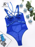 Yipinpay Sexy Hollow Out Playsuits Female Strap Transparent Thin Slim Jumpsuits 2024 Summer Mesh Lace Halter Club Bodysuits