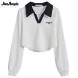 Yipinpay Spring and Autumn New Fashion Short Polo Sweatshirt+Wide Leg Pants Two Piece Women's Sportswear Set Korean Elegant Clothing