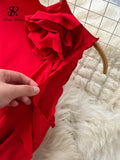 Yipinpay Women Sexy Two Pieces Suits Sleeveless Ruffles Short Blouse+Bodycon Flower Mini Skirt Fashion Streetwear Beach Sets