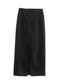 Yipinpay Black Long Skirt Women High Waist Midi Skirts Womens 2023 Pockets Winter Skirt Woman Fashion Elegant Women's Skirts Sets