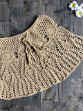 Yipinpay Simenual Sexy summer crochet swimwear floral BOHO mini skirts transparent pareos beachwear handmade hollow out short skirt lace