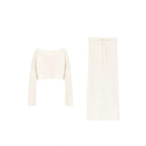 Yipinpay Autumn Sweet Fench Skirt 2 Piece Set Office Lady Casual Slim Skirt + Women Evening Elegant Y2k Sweater Korean Fashion Chic