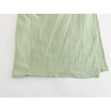 Yipinpay 2024 Women Light Khaki Side Slit Draped Midi Dresses Sexy Backless Thin Straps Female Party Summer Dress