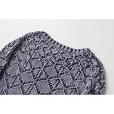 Yipinpay Vintage Women Round Neck Long Sleeve Washed Effect Knit Sweater Autumn Ladies Crop Pullover