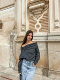 Yipinpay Slash Neck Off Shoulder Women Knitt Sweater Fashion Simple Long Sleeve Pullovers Autumn Winter Streetwear Lady Sweater