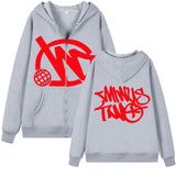 Yipinpay Zipper Hoodie Minus Two Pattern Printing Solid Color Oversized Clothing 2023 New Punk Harajuku Leisure Best Selling Hoodie