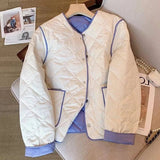 Yipinpay Quilted Coats Spring Autumn Chaqueta Mujer Puffer Jacket Jaqueta Feminina Contrast Argyle Women's Parkas Bomber Plaid