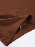 Yipinpay High Waist A-Line Skrit Women Brown Satin Skirts Ladies Streetwear Long Skirts Ankle-Length Solid Black Skirt Summer