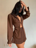 yipinpay 2 Two Piece Set Women Long Sleeves Crop Tops Cardigan Sexy High Waist Mini Skirts Sets Fall Outfits Streetwear Dress Set