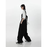 Yipinpay Womens Vintage Denim Overalls Winter Streetwear Fashion Casual Baggy Jeans Bib Rompers Straight Denim Trousers Korean Ladies