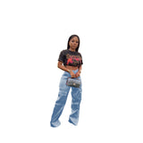 Yipinpay Spring Summer Cargo Trouser Casual Streetwear Satin Stretch High Waist Pant With Pocket Women Wide Leg Flare Pants