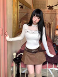 Yipinpay Autumn Basic Knitted Slim Blouse Office Lady Korean Fashion Casual Tops Chic Solid Elegant Pullover Woman Outfits Design