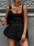 Yipinpay Patchwork Fluffy Mini Dress For Women 2024 Summer Beach Sleeveless Tank Short Dress Lady Chic Evening Party Vestidos
