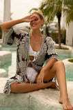 Yipinpay Women's Long Swimsuit Cover Up Half Sleeve Floral Crochet Open Front Kimono Beachwear Bathing Suit Women's Bikini Cardigan