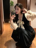 Yipinpay Elegant Evening Party Dress Woman Long Sleeve Vintage Velvet Dress Casual 2023 Autumn Design Slim Korean Fashion Dress
