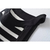 Yipinpay 2024 Summer Women Sexy Slim Sleeveless Striped Halter Knit Top