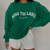 Yipinpay Women's Y2K Loose Sweatshirt Letter Print Crew Neck Long Sleeve Pullovers Fall Winter Casual Workout Tops Shirts