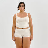 Yipinpay Women Floral Hollowed Print Two Pieces Outfit Y2K Sleeveless Cami Cropped Tank Tops High Waist Shorts Pajamas Set