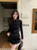 Yipinpay Mid-length Stand-up Collar Slim Jacket Elegant Deerskin Velvet Belt Waisted Long-sleeved Women's Trench Coat Jacket New