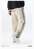 Yipinpay Men Casual Pants Shrink Resistance Absorb Baggy Trousers Drawstring Elastic Waist Waffle Sweatpants Streetwear Men's Clothing
