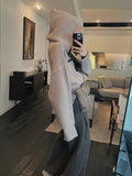 Yipinpay Autumn Winter Loose Hooded Clothing Woman Korean Fashion Knitted Sweater Casual Outwear Pure Color Elegant Pullover Chic