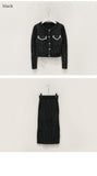 Yipinpay Crop Skirt Two-piece Set Button Long Sleeve Cardigan+midi Skirts Korean fall 2023 Elegant Retro Red Christmas 2pc Sets