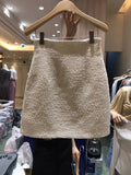 Yipinpay Mujer Moda 2023 Retro High Waist Slim Woolen A Line Hip Wrap Black Tweed Skirt Mini Jupe Oversize Wild Sexy