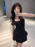 Yipinpay Strap Y2k Mini Dress Women Pink Korean Style Party Dress Office Lady Sleeveless Fashion Dress Slim Design 2024 Summer Chic