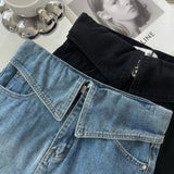 Yipinpay Blue Jean Skirt For Women Sexy 2023 Summer Korean Fashion Female Mini Black Short Denim Skirt High Quality Casual Clothes