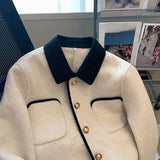 Yipinpay Woolen Coat Autumn Temperament Small Fragrant Blends Bomber Jackets Quilted Cotton Winter Clothes Women Jaqueta Feminina