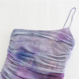 Yipinpay Purple Slip Bodycon Dress Women Ruched Tulle Long Dresses Women Summer Backless Sexy Dress Off Shoulder Night Party Dresses