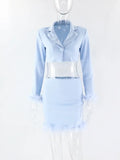 Yipinpay Autumn Elegant Sexy Two Peice Suits Long Sleeve Bodycon Crop Tops Streetwear High Waist Mini Skirts New Fashion Clubwear