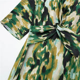 Yipinpay Printed Tunic Long Dress Women Knot Summer Dresses For Women 2023 Vintage Beach Dress Woman Midi Elegant Women's Dresses