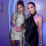 yipinpay Two Piece Set Women Outfits Summer Y2k Streetwear Solid O Neck Sleeveless Crop Top Mini Skirts Skirt Sets Women's Clothing